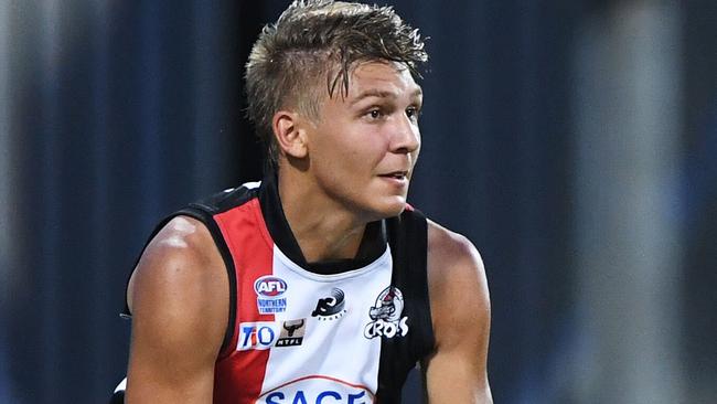 Southern Districts defender Brodie Lake has been in superlative form through his side’s 2019-20 campaign. Picture: Felicity Elliott AFLNT/MEDIA