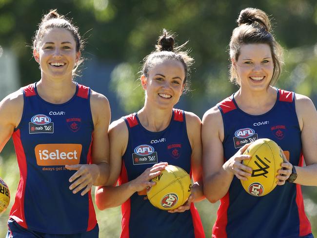 Melbourne Female leadership group Left to Right Melissa Hickey Daisy Pearce & Elise O'Dea Picture:Wayne Ludbey