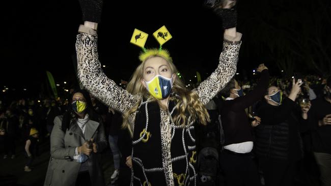 People celebrated the announcement that Brisbane would host the 2032 Olympic Games. Picture: NewsWire / Dan Peled