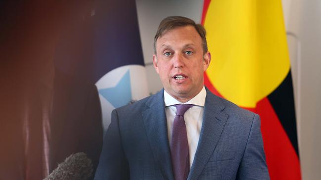 Queensland Premier Steven Miles during a press conference in Brisbane on Monday. Picture: NCA NewsWire/Tertius Pickard