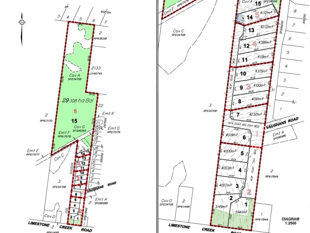 Plans for the lots on Vaughans Road.