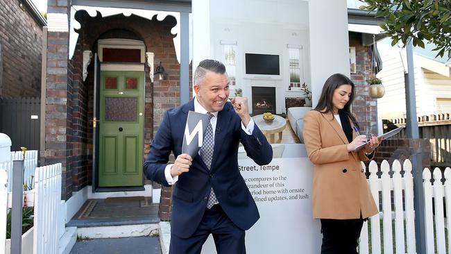 Auctioneer Clarence White selling a home in Sydney last month. Picture: Jane Dempster/The Daily Telegraph