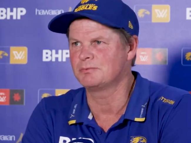 West Coast's coach has slammed the AFLW fixture.