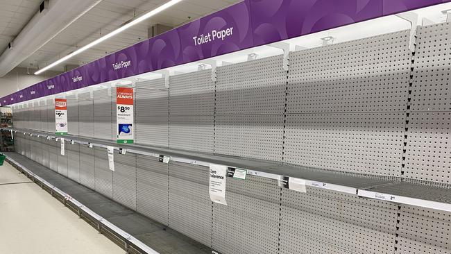 Empty shelves at Woolworths. Picture: AAP.