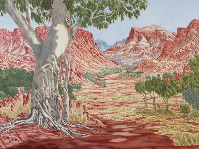 Wynne Prize 2020 finalist Hubert Pareroultja Tjoritja (West MacDonnell Ranges, NT). Acrylic on canvas, 183cm x 244cm ©the artist Photo: AGNSW, Mim Stirling