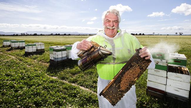 Tasmanian Beekeeper Association president Lindsay Bourke at Symmons Plains. PICTURE CHRIS KIDD