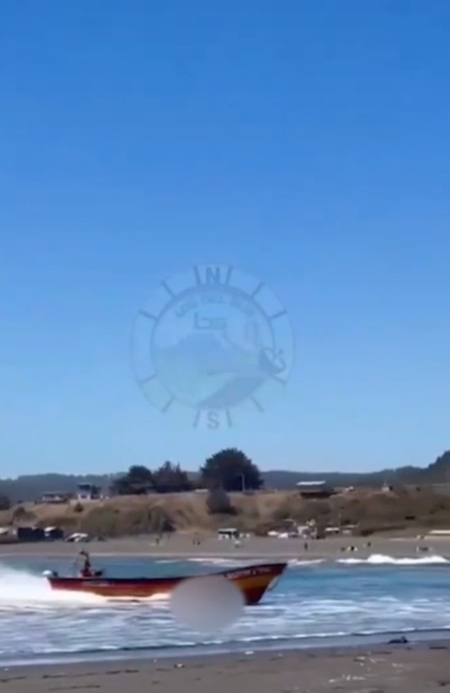The boat was speeding towards the shore at Rinconada Beach in Tauca, Cobquecura, when it ran over the 34-year-old. Picture: Instagram/procesochile2024