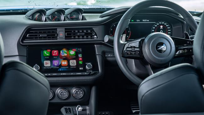 Taking sentre stage in the cabin is an eight-inch touchscreen along with three analogue gauges on the dash.