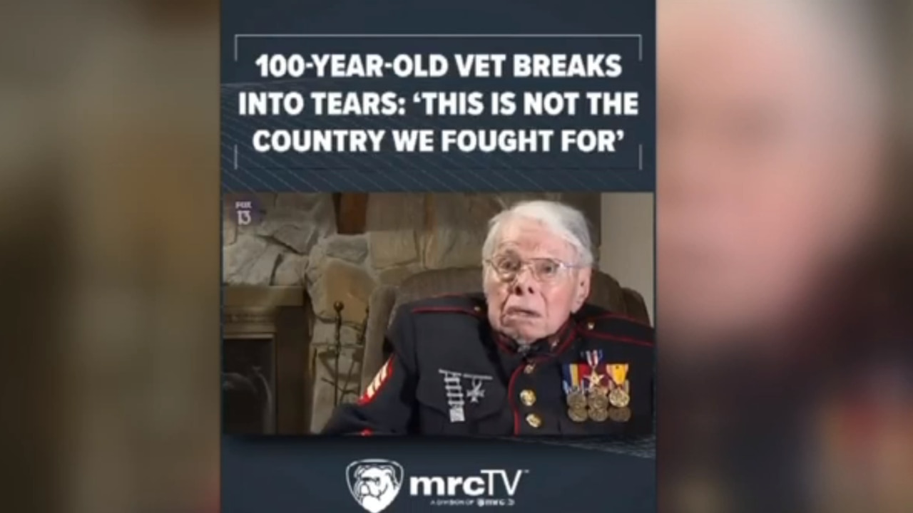 'Our country's going to hell': 100-year-old US veteran breaks down in tears