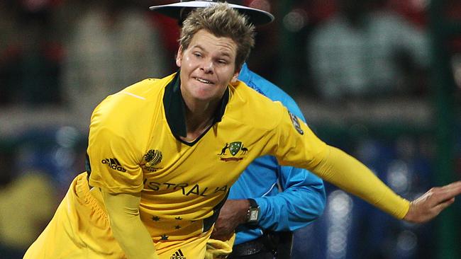 Smith bowling at the 2011 World Cup