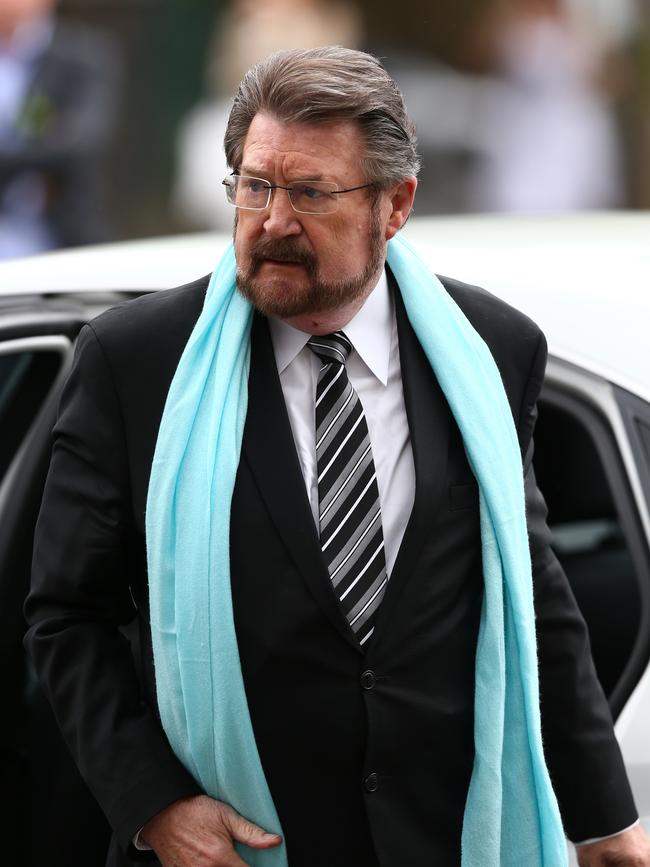 Derryn Hinch arrives for the state funeral. Picture: Michael Dodge/Getty