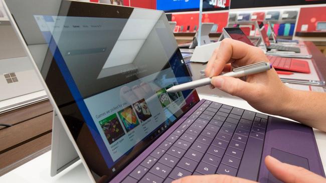 A Surface Pro 4 inside Microsoft Sydney retail store.