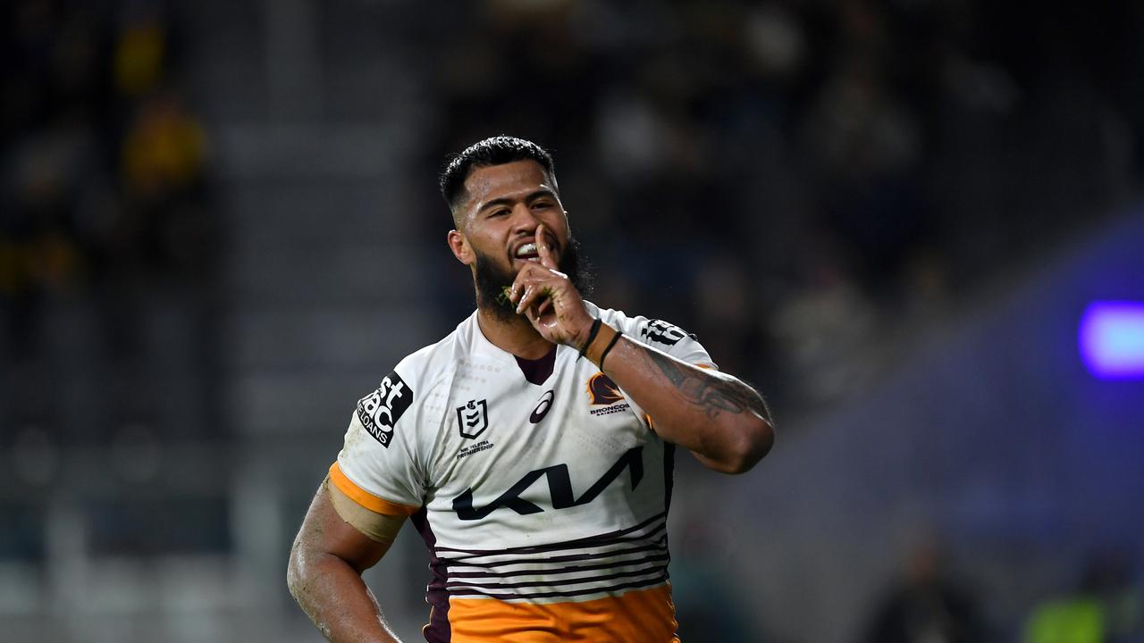 NRL R19 Parramatta Eels vs Brisbane Broncos at CommBank Stadium, Parramatta. Payne Haas try Celebration. Picture: NRL Photos/Gregg Porteous