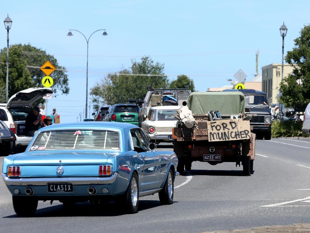 The annual Queenscliff Rod Run may have been called off this weekend, but rev heads still flocked to the town for an "unofficial" meet. Picture: Mike Dugdale