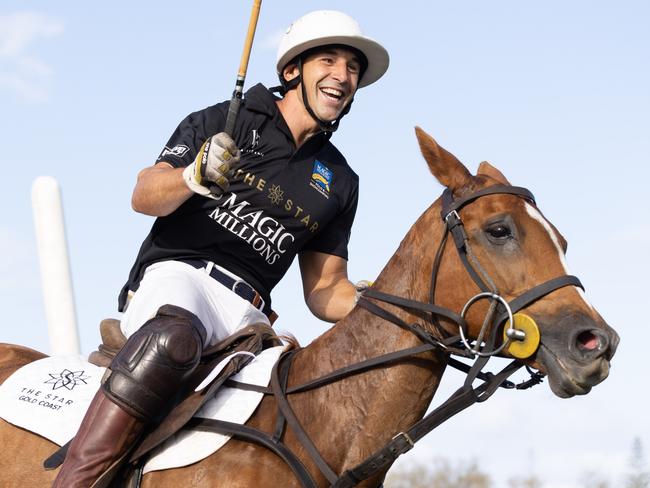 Billy Slater in action during the Magic Millions Polo - January 2023. Picture by Luke Marsden.