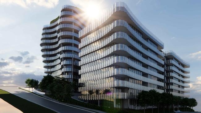 Artist impression of the next two towers of the Greenmount Residences development proposed by Sahba Abedian. Picture: Supplied