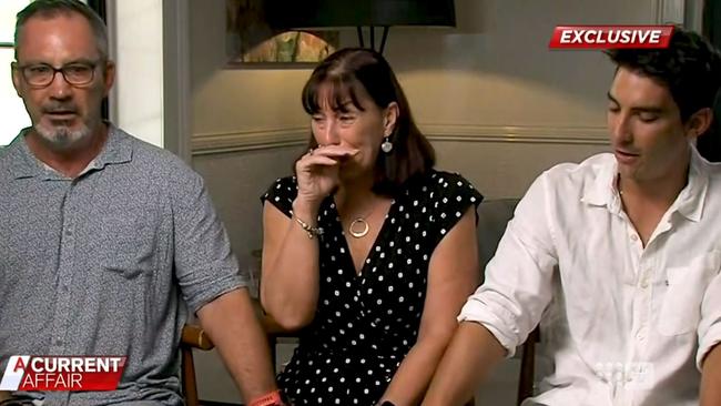 Hannah father, mother and brother. Picture: Channel 9.