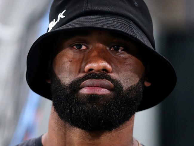 Semi Radradra watches on from the tunnel during the rugby Test match between Fiji and PNG at Pirtek Stadium, Parramatta . Picture: Gregg Porteous