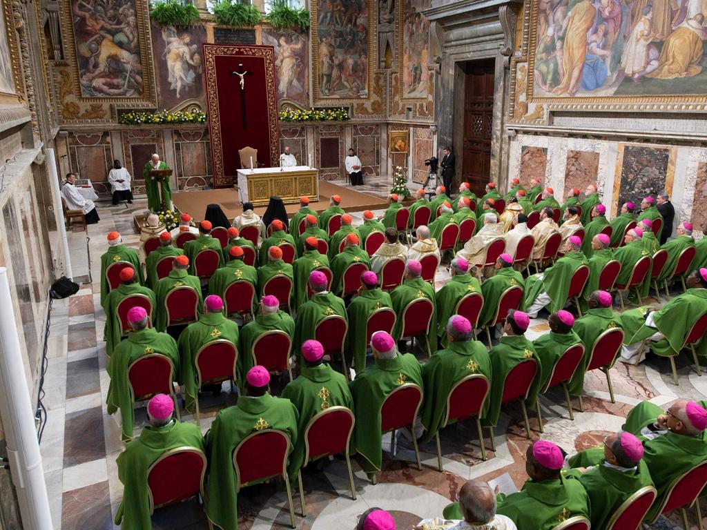 Pope Francis on Sunday compared paedophilia to ‘human sacrifice’ and vowed to tackle every case of sexual abuse by priests on the fourth and last day of a global child protection summit on the sex abuse crisis within the Catholic Church. Picture: Vatican Media/AFP