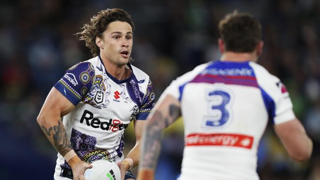 Nicho Hynes’ impressive rise at the Melbourne Storm has earned him a bumper deal with the Cronulla Sharks from next season. Picture: Regi Varghese/Getty Images