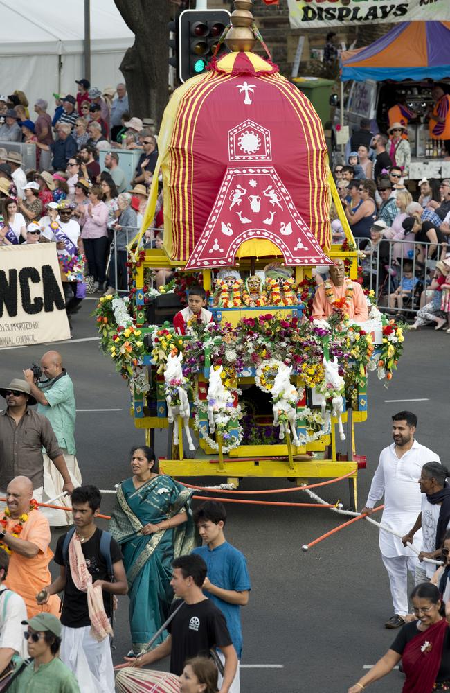 Hare Krishna Toowoomba float in the 2019 Grand Central Floral Parade last year.