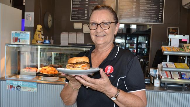 Trudi Turner in the Bohle Burger Bar which is for sale.