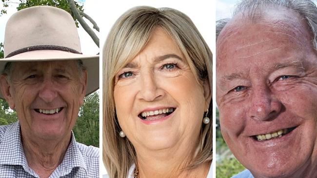 Lex Townsend, Marg Cochrane and Tom Grady are among the Gympie region's real estate stalwarts. Pictures: Supplied.