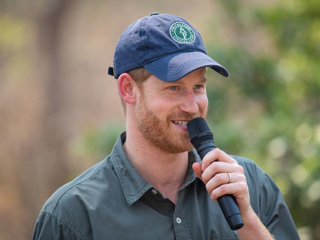 Prince Harry, Duke of Sussex, during his tour of Africa. Picture: Getty Images