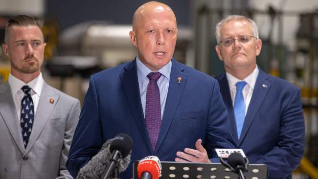 Defence Minister Peter Dutton says "the only way that you can preserve peace is to prepare for war". Picture: Jason Edwards