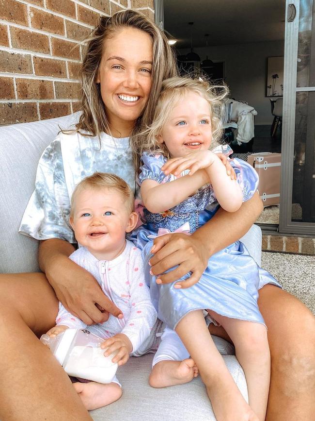 Amie with daughters Bella and Sadie. Picture: Instagram