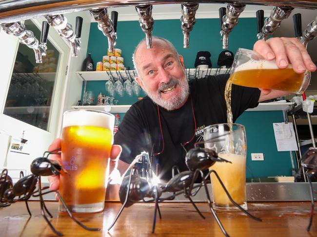 HOLD FOR HERALD SUN PIC DESK----East Gippsland tourism in fire affected areas, in attempts to draw the crowds back to seaside locations and small country towns.  Bruthen.. Bullant Brewery owner Neil Triggs, open for business but lost his house to fire.  Picture: Alex Coppel.