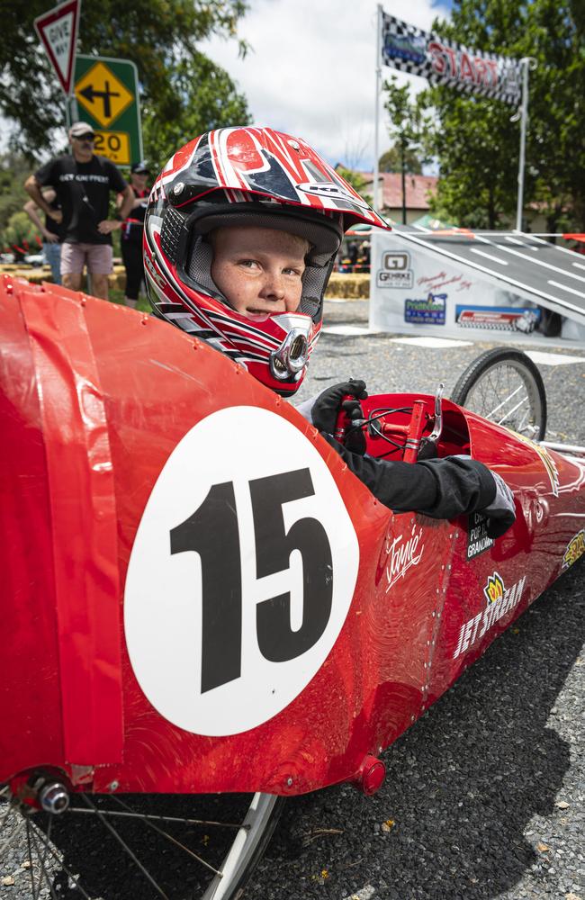 Kurtis King is ready to race in Greenmount Billy Kart Challenge, Saturday, November 23, 2024. Picture: Kevin Farmer