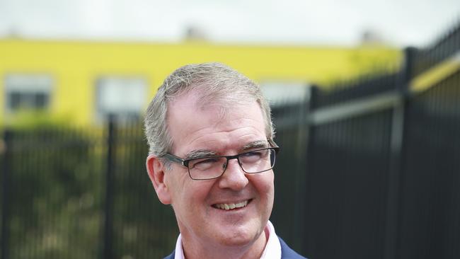 MICHAEL DALEY MP, NSW LABOR LEADER, meeting parents and pupils at The Ponds High School, Sydney, today.Picture: Justin Lloyd.