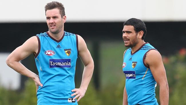 Matt Suckling and Cyril Rioli look set to return to the Hawthorn line-up. Picture: Michael Klein.