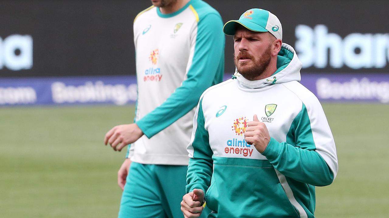 Aaron Finch going through a fitness test (Photo by Sarah Reed/Getty Images)