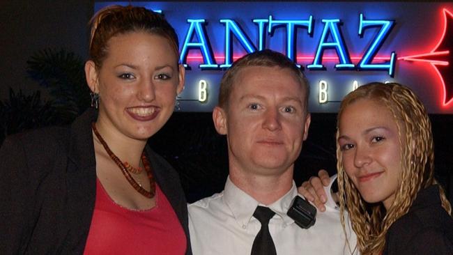 Jarra Duffie, Kent Philip & Carissa Pattel at Mantaz Picture: Bryan Lynch ad036015 Jarra Duffie, Kent Philip & Carissa Pattel at Mantaz Club & Bar Picture: Bryan Lynch ad036015