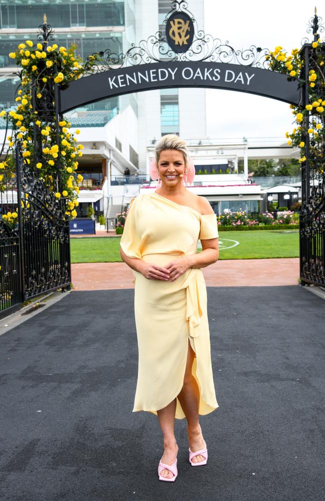 Caty Price is seen during 2021 Oaks Day at Flemington. Picture: Vince Caligiuri