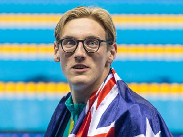 Swimming - Olympics: Day 1 Mack Horton, Australia, after the medal presentation for winning gold in the Men's 400m Freestyle Final during the swimming competition at the Olympic Aquatics Stadium August 6, 2016 in Rio de Janeiro, Brazil. (Photo by Tim Clayton/Corbis via Getty Images)