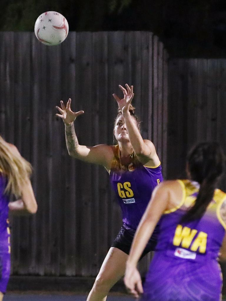 Fierce's Cayla George finds clear air in the Cairns Netball Association Senior Division 1 match between the Phoenix Fierce and the Cairns Saints. PICTURE: BRENDAN RADKE