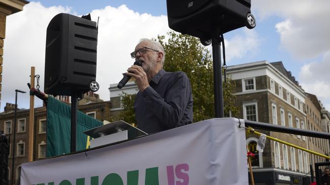 Jeremy Corbyn at a protest in London in October. Picture: Alex McBride/Getty Images