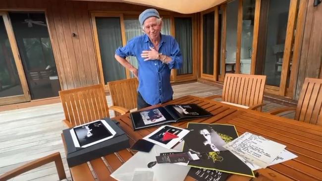 Keith Richards trawling through the rarities he unearthed for Main Offender 30th Anniversary Edition. Picture: Twitter