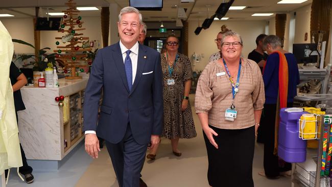 New Health Minister Tim Nicholls during a visit to the Eight Mile Plains satellite hospital.