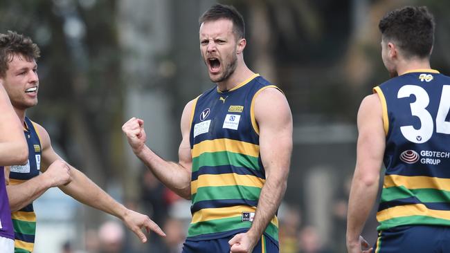 Former Eagle Mitch Brown was best on ground for St Kevin’s in the VAFA grand final. Picture: AAP