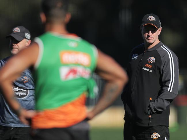 Michael Maguire is striving for accountability at the Wests Tigers. Picture: Matt King/Getty Images.