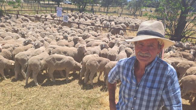 John Rudd from Katamatite bought wether lambs at the Jerilderie, NSW, sheep sale.