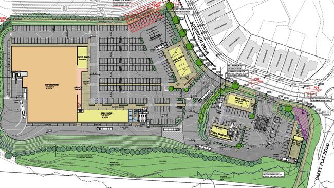 Oxmar Properties’ Narangba Heights Estate shopping centre plans.