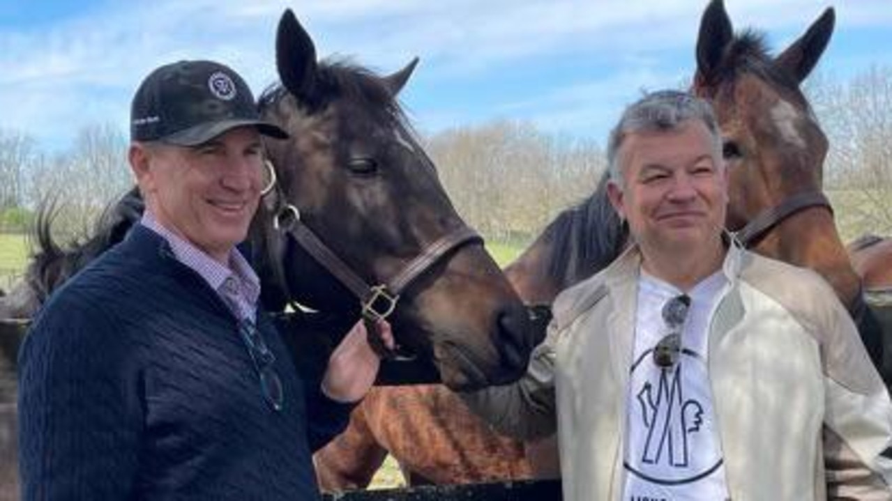 American owner John Stewart (right, pictured with Inglis managing director Mark Webster) has some “big news coming” in the next few weeks. Picture: Supplied