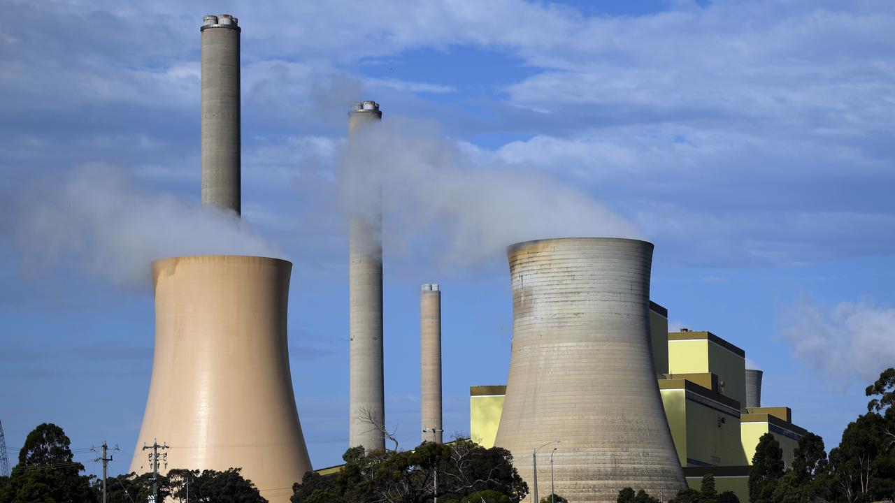 Carbon emissions from coal-fired power stations like this one in Victoria’s La Trobe Valley release carbon into the atmosphere, which captures heat from Earth and delays it from being released into space. Picture: Julian Smith/AAP