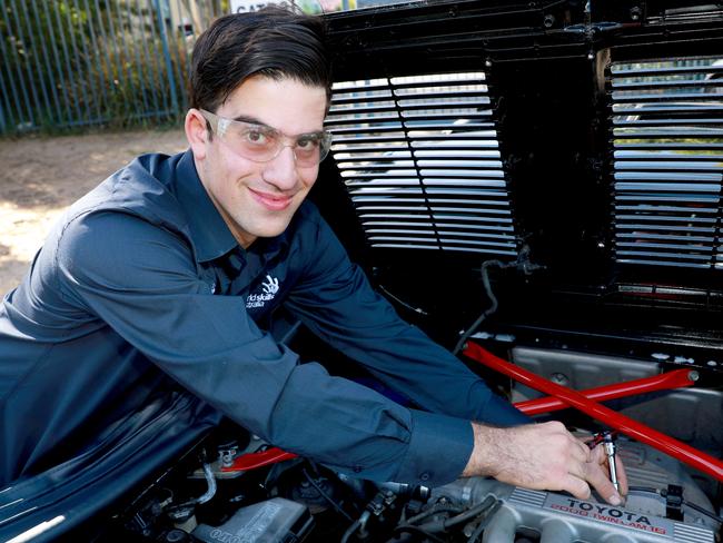 BLACKTOWN ADVOCATE/AAP. TAFE Student, 22 year old Anthony Ters poses for photographs with his Toyota MR2 in Mount Druitt. Mount Druitt, Saturday 27 April, 2019. TAFE Mount Druitt student Anthony Ters has been named in 2019 Skillaroos team and will compete in the 45th WorldSkills International Championship taking place in Kazan, Russia this year, for the Automobile Technology. (AAP IMAGE / Angelo Velardo)