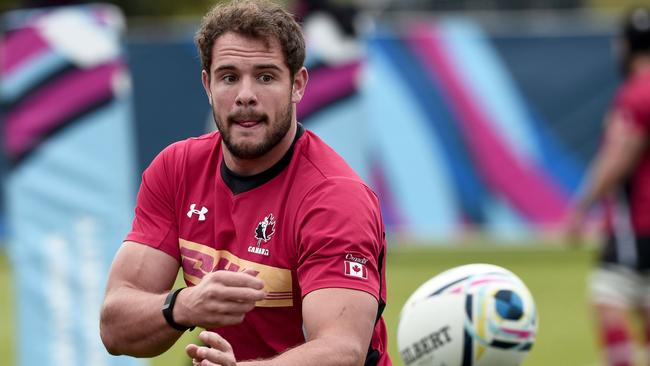 Canada captain Tyler Ardron takes part in a training session.